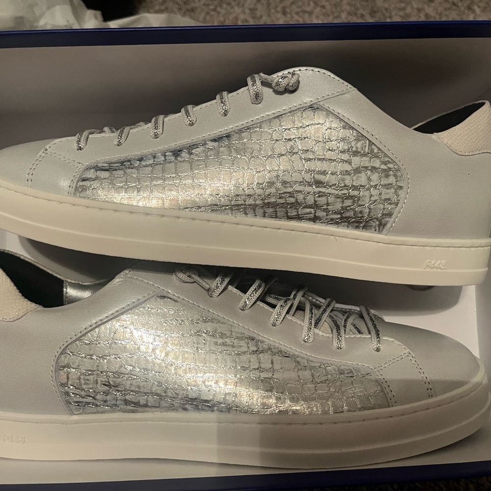 NWT P448 John Croc Embossed Sneaker (Women) Nebbia/Cra Size 39 - Picture 3 of 14